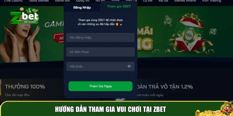 zbet 6 Quy trình tham gia vui chơi tại Zbet