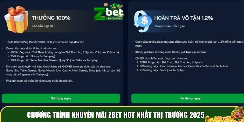 zbet 8 Vô vàn khuyến mãi Zbet hot nhất thị trường 2025
